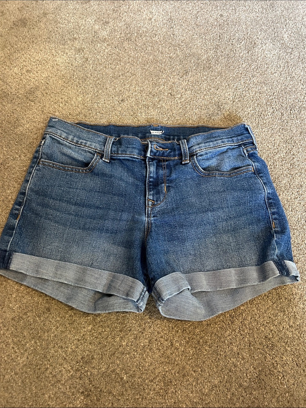 Old Navy Medium Blue Denim Roll Cuff Jean Shorts